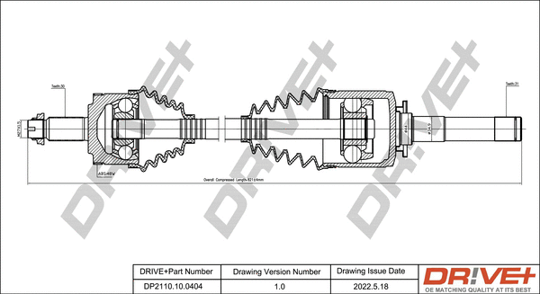 Arbre de transmission Dr!ve+ DP2110.10.0404