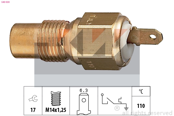 Contact thermique, voyant avertisseur de liquide de refroid. KW 540 030