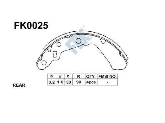 Jeu de mâchoires de frein FBK FK0025