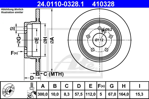 Disque de frein ATE-APAC 24.0110-0328.1