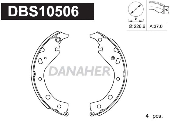 Jeu de mâchoires de frein DANAHER DBS10506