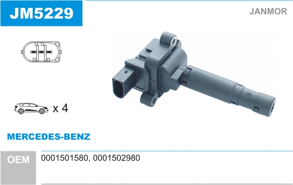 Bobine d'allumage JANMOR JM5229