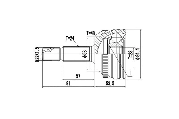 Jeu de joints, arbre de transmission DYNAMATRIX DCV859137