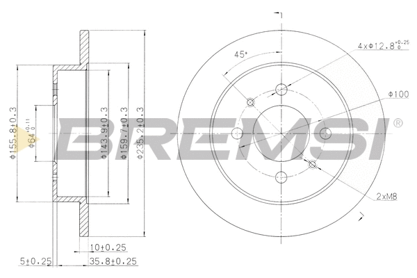 Disque de frein BREMSI CD7613S