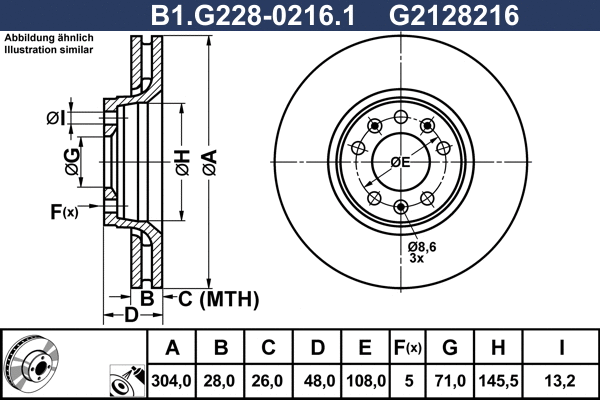 Disque de frein GALFER B1.G228-0216.1