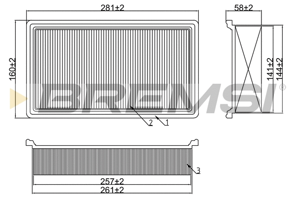Filtre à air BREMSI FA2099