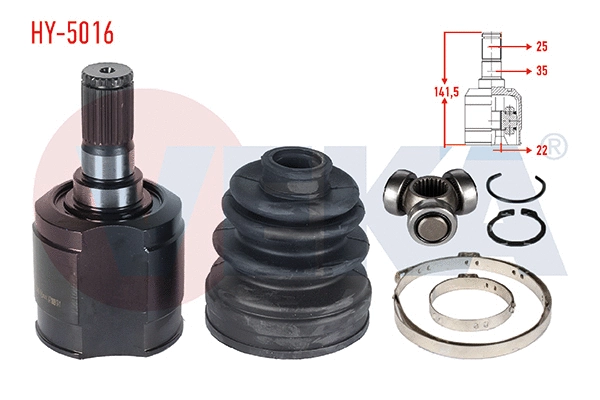 Jeu de joints, arbre de transmission VEKA HY-5016