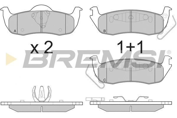 Kit de plaquettes de frein, frein à disque BREMSI BP3239