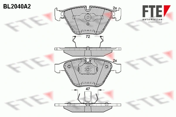 Kit de plaquettes de frein, frein à disque FTE 9010626