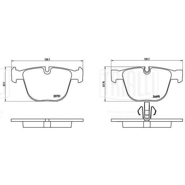 Kit de plaquettes de frein, frein à disque TRIALLI PF 4011