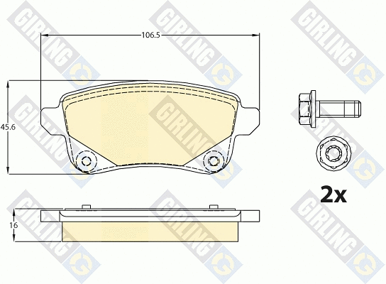 Kit de plaquettes de frein, frein à disque GIRLING 6120821
