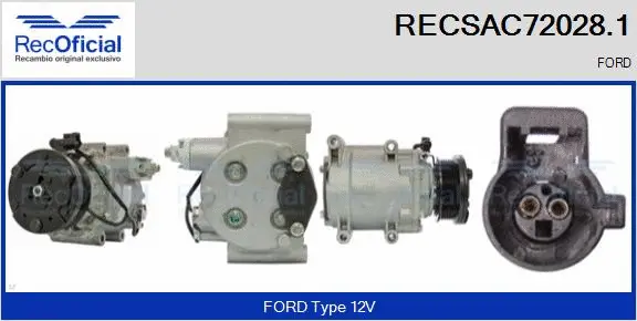 Compresseur, climatisation RECOFICIAL RECSAC72028.1