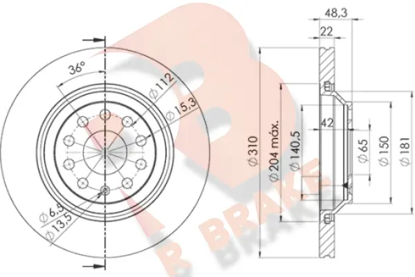 Disque de frein R BRAKE 78RBD24082