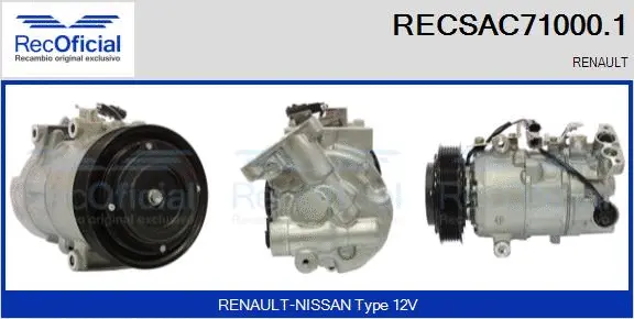 Compresseur, climatisation RECOFICIAL RECSAC71000.1