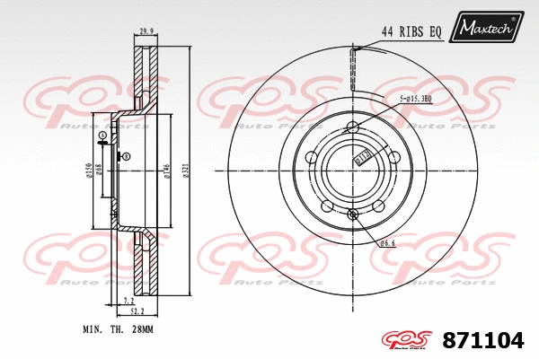 Disque de frein MAXTECH 871104