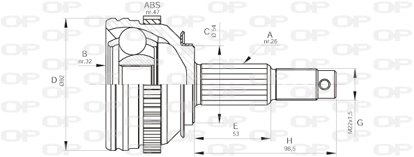 Jeu de joints, arbre de transmission OPEN PARTS CVJ5447.10