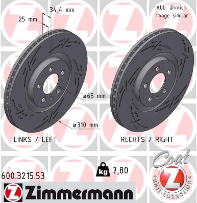 Disque de frein ZIMMERMANN 600.3215.53