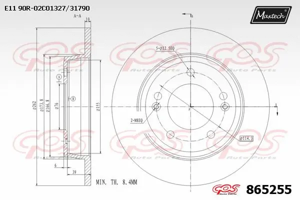 Disque de frein MAXTECH 865255
