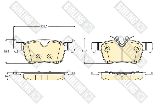 Kit de plaquettes de frein, frein à disque GIRLING 6121688
