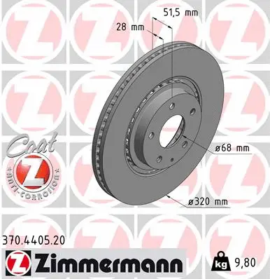 Disque de frein ZIMMERMANN 370.4405.20