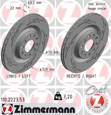 Disque de frein ZIMMERMANN 110.2223.53