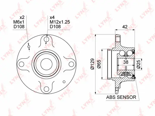 Kit de roulements de roue LYNXAUTO WH-1261