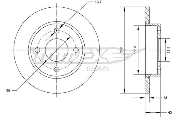 Disque de frein TOMEX Brakes TX 70-99