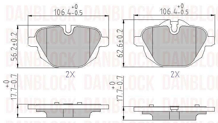 Kit de plaquettes de frein, frein à disque DANBLOCK DB 510754