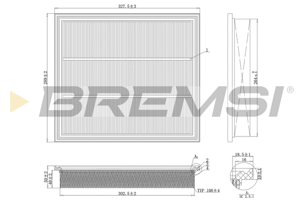Filtre à air BREMSI FA2122