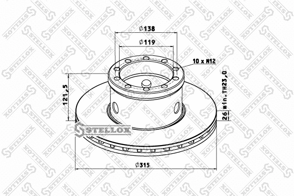 Disque de frein STELLOX 85-00756-SX