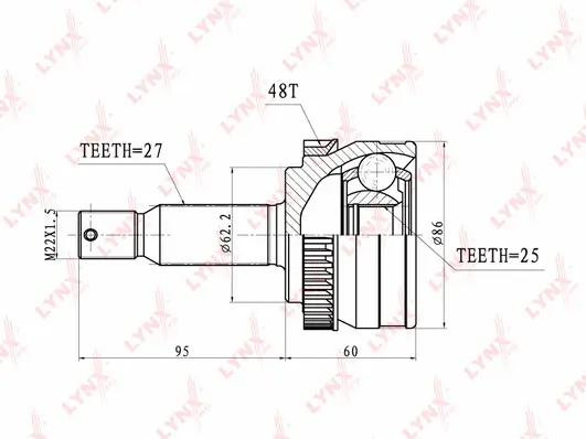 Jeu de joints, arbre de transmission LYNXAUTO CO-3626A