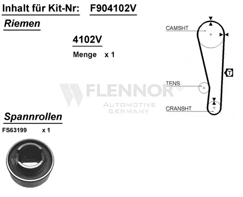 Kit de courroie crantée FLENNOR F904102V