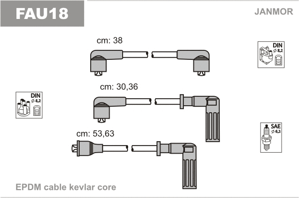 Kit de câbles d'allumage JANMOR FAU18
