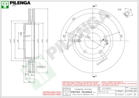 Disque de frein PILENGA V691