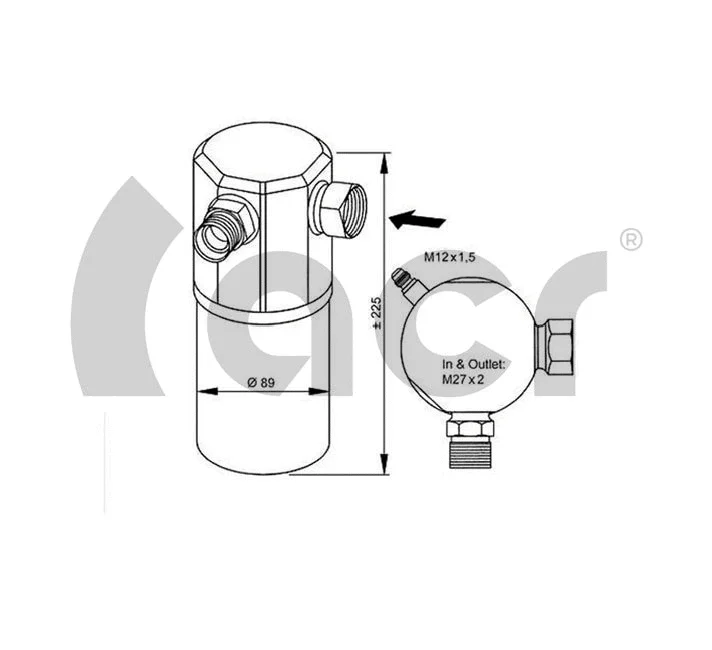 Filtre déshydratant, climatisation ACR 170388