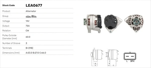 Alternateur LUSA LEA0677
