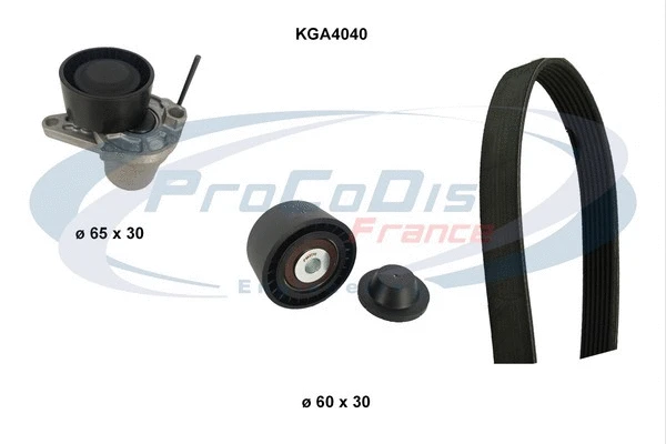Jeu de courroies trapézoïdales à nervures PROCODIS FRANCE KGA4040