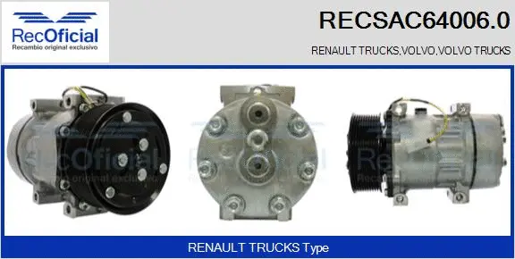 Compresseur, climatisation RECOFICIAL RECSAC64006.0