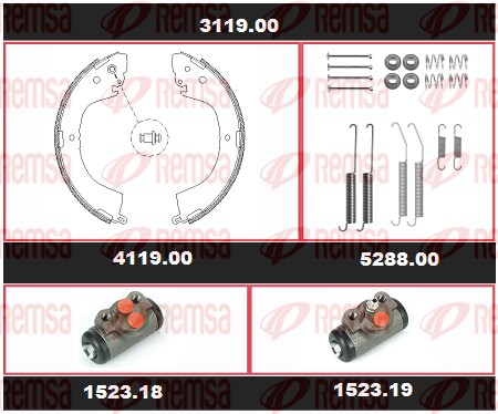 Kit de freins, freins à tambours REMSA 3119.00