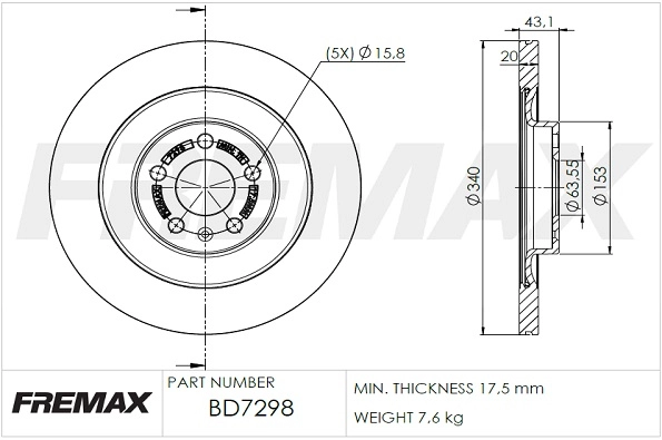 Disque de frein FREMAX BD-7298