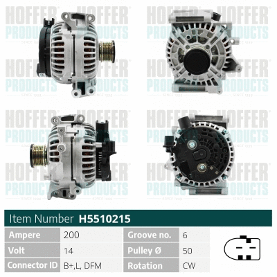Alternateur HOFFER H5510215