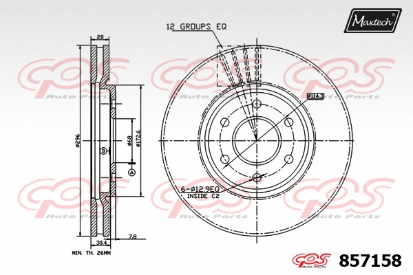 Disque de frein MAXTECH 857158