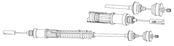 Tirette à câble, commande d'embrayage CEF CT01156