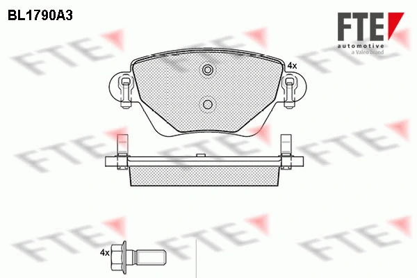 Kit de plaquettes de frein, frein à disque FTE 9010361