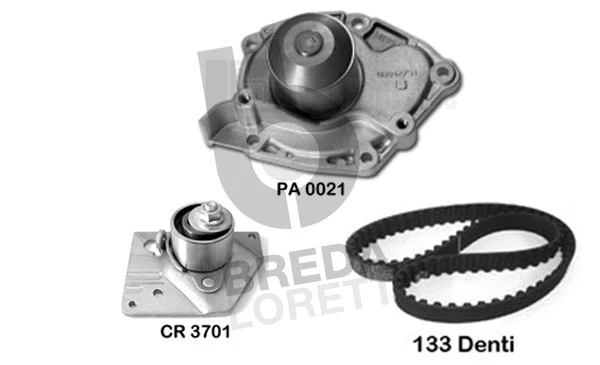Pompe à eau + kit de courroie crantée BREDA LORETT KPA0037A