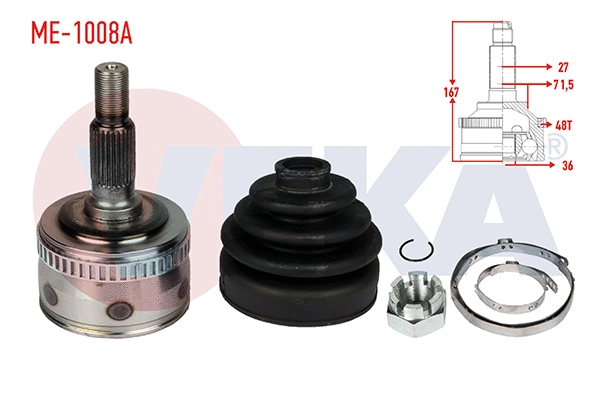 Jeu de joints, arbre de transmission VEKA ME-1008A