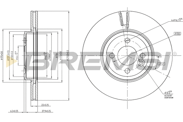 Disque de frein BREMSI CD7711V