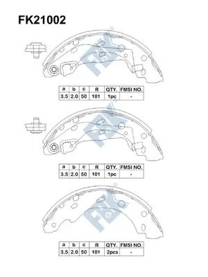 Jeu de mâchoires de frein FBK FK21002