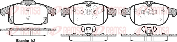 Kit de plaquettes de frein, frein à disque REMSA 0888.40