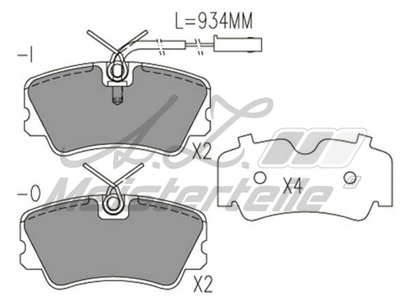 Kit de plaquettes de frein, frein à disque A.Z. Meisterteile AZMT-44-022-2153